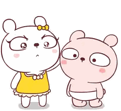 Two Cartoon Bears Standing Sticker