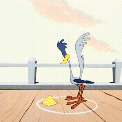 Two Cartoon Birds One Eating Cheese GIF