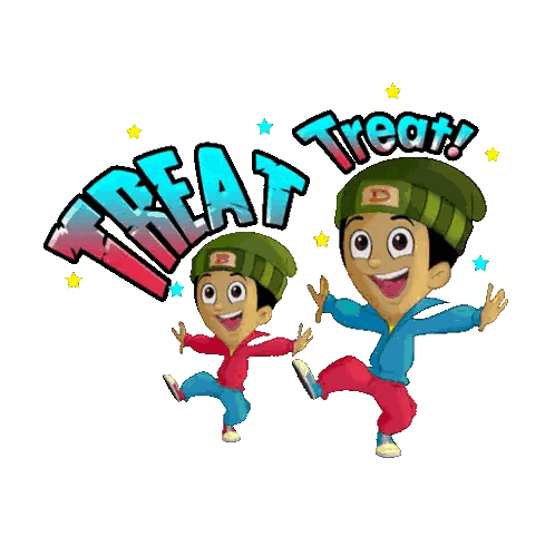 Two Cartoon Boys Dancing Sticker