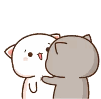 Two Cartoon Cats Are Hugging Each Other And Kissing Each Other On The Cheek . Sticker