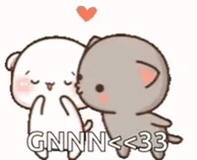 Two Cartoon Cats Are Standing Next To Each Other And Talking . GIF