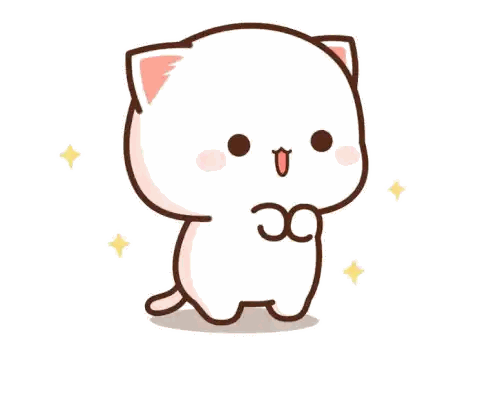 Two Cartoon Cats Are Standing Next To Each Other Holding A Pink Blanket Sticker