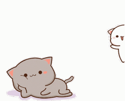 Two Cartoon Cats Dancing One Laying Down GIF