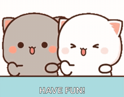 Two Cartoon Cats Have Fun GIF