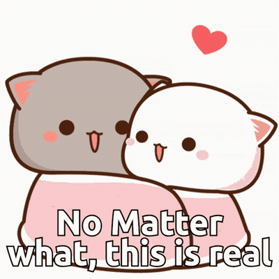 Two Cartoon Cats Hugging No Matter What This Is Real GIF