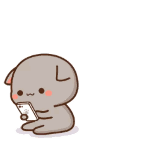 Two Cartoon Cats Hugging One Holding Phone Sticker