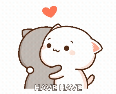 Two Cartoon Cats Hugging Saying Have Have GIF