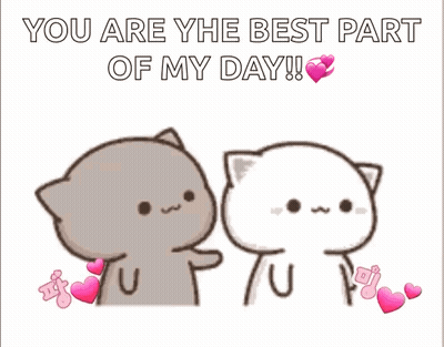 Two Cartoon Cats Hugging You Are The Best Part Of My Day GIF