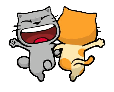 Two Cartoon Cats Jumping Sticker
