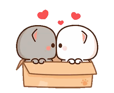 Two Cartoon Cats Kissing Sticker