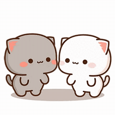 Two Cartoon Cats Kissing GIF