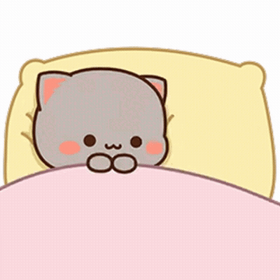 Two Cartoon Cats Laying Next To Each Other GIF