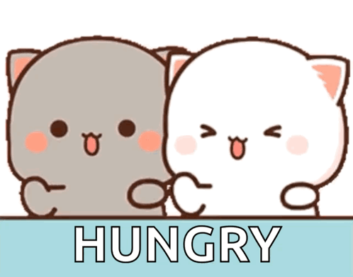 Two Cartoon Cats Next To Hungry GIF
