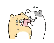 Two Cartoon Cats One Holding Paper Sticker