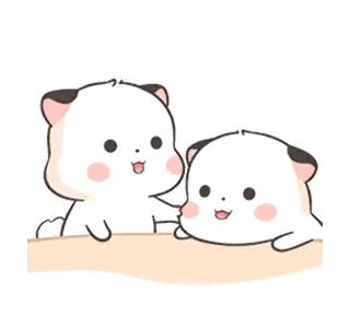 Two Cartoon Cats Sitting And Talking Sticker