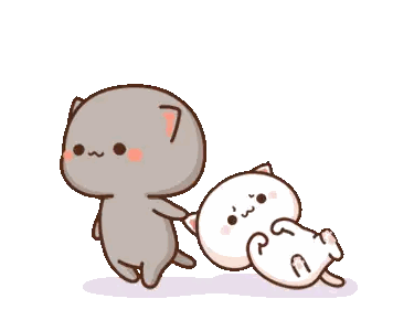 Two Cartoon Cats Standing And Lying Sticker