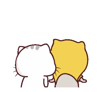 Two Cartoon Cats Standing Next To Each Other Sticker