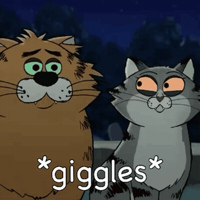 Two Cartoon Cats With Giggles GIF