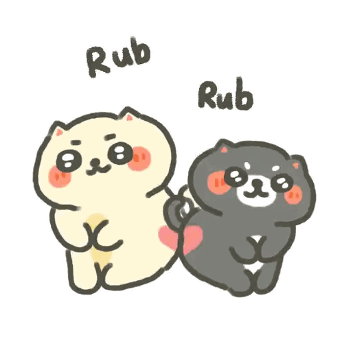 Two Cartoon Cats With Rub Text Sticker