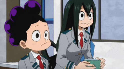 Two Cartoon Characters Are Sitting Next To Each Other And One Of Them Is Holding A Cup . GIF