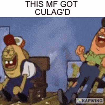 Two Cartoon Characters Are Sitting Next To Each Other And The Caption Says This Mf Got Culag D GIF