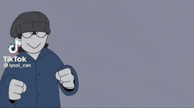 Two Cartoon Characters Are Standing Next To Each Other And One Has Glasses And A Hat On GIF