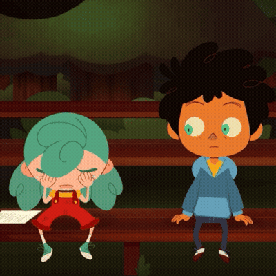 Two Cartoon Characters Are Standing Next To Each Other And One Is Angry GIF