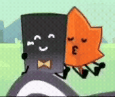 Two Cartoon Characters Are Standing Next To Each Other And One Of Them Has A Bow Tie . GIF