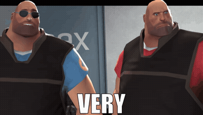 Two Cartoon Characters Are Standing Next To Each Other And The Word Very Is On The Bottom Right GIF