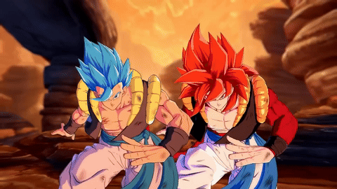 Two Cartoon Characters Are Standing Next To Each Other GIF