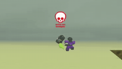 Two Cartoon Characters Are Standing Next To Each Other In Front Of A Skull And A Skull Logo GIF