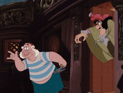 Two Cartoon Characters Are Standing Next To Each Other . GIF
