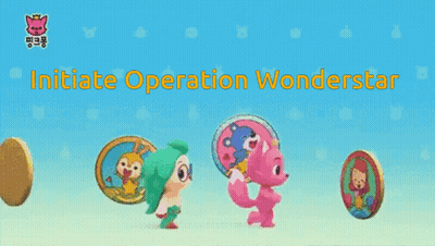Two Cartoon Characters Are Standing Next To Each Other With The Words Initiate Operation Wonderstar Written Above Them . GIF