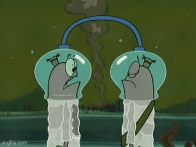 Two Cartoon Characters Are Standing Next To Each Other With The Words `` This Universe Is So Confusing '' GIF
