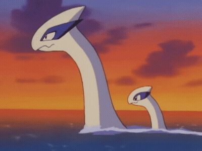 Two Cartoon Characters Are Swimming In The Ocean GIF