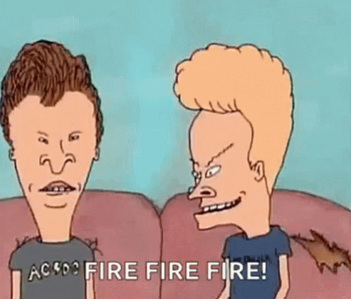 Two Cartoon Characters , Beavis And Butthead , Are Sitting On A Couch And Talking To Each Other . GIF