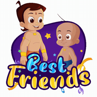 Two Cartoon Characters Best Friends GIF