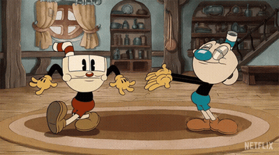 Two Cartoon Characters Dancing Netflix GIF