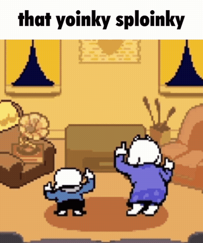 Two Cartoon Characters Dancing Yoinky Sploinky GIF