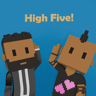 Two Cartoon Characters High Fiving Saying High Five GIF