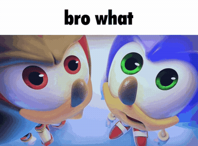 Two Cartoon Characters Looking At Each Other Bro What GIF