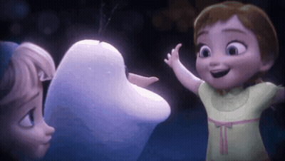 Two Cartoon Characters Looking At Something GIF