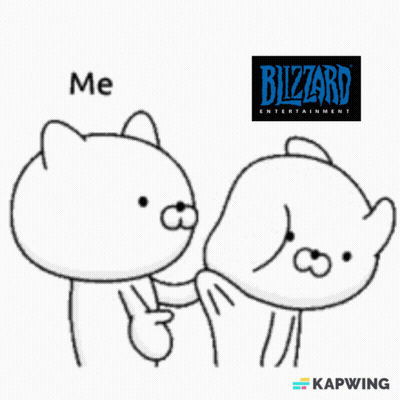 Two Cartoon Characters Me And Bizzard Entertainment GIF
