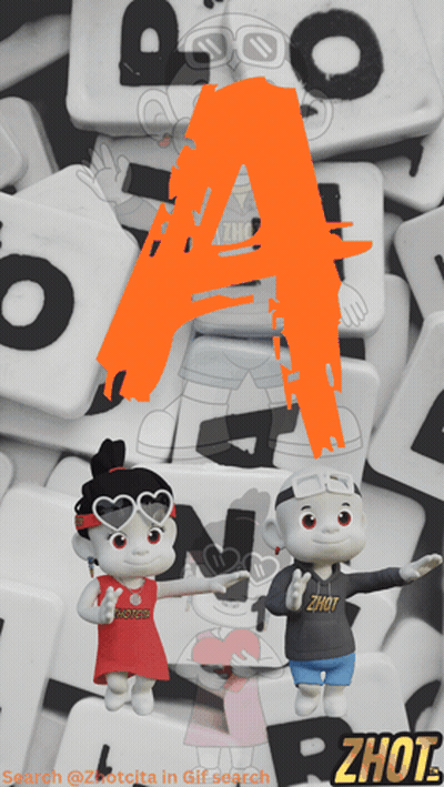Two Cartoon Characters Next To Letter A GIF
