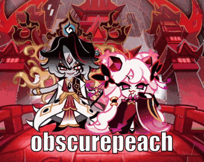 Two Cartoon Characters Next To Obscurepeach GIF