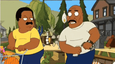 Two Cartoon Characters Next To Picnic Table GIF