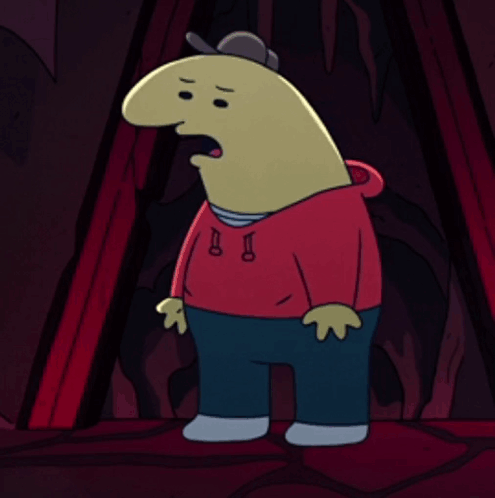 Two Cartoon Characters One In Red Hoodie With Number 8 GIF