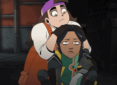 Two Cartoon Characters One Sad GIF