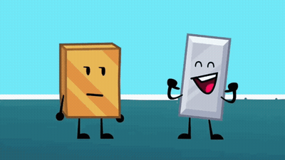 Two Cartoon Characters, One Surprised GIF