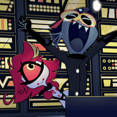 Two Cartoon Characters One Wearing Mask GIF